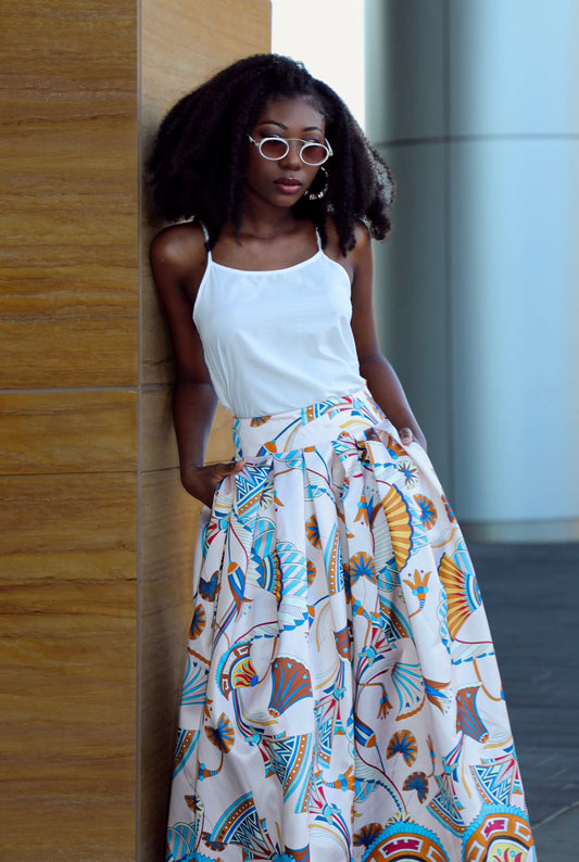 High-waisted long skirt