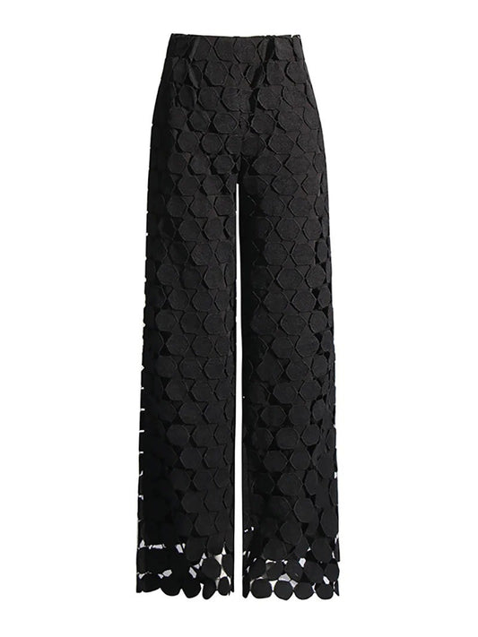 BC Circle 3D - Tassels Hollow out Wide Leg Pants